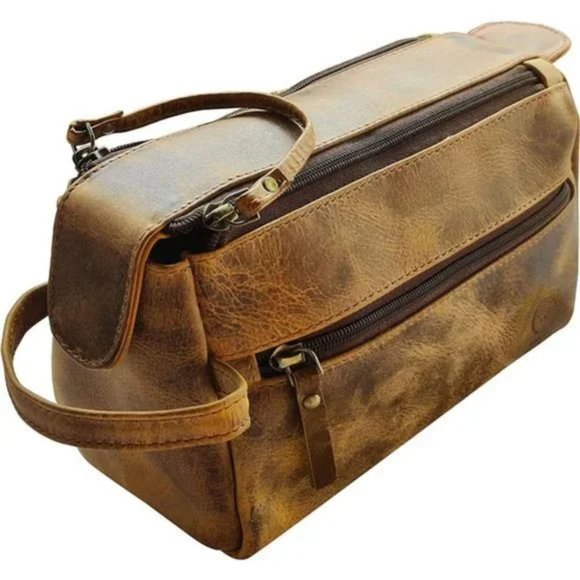 NEW BUFFALO Leather Toiletry Bag - Picture 1 of 7